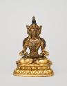 Sarvavid Vairochana; China; Qing Dynasty (1644–1911), ca. 19th century; brass alloy, gilt, gold…