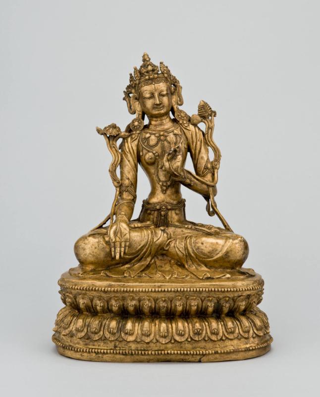 White Tara; Tibet; 15th century; brass; Rubin Museum of Art; C2005.16.34 (HAR 65457); Photograp…