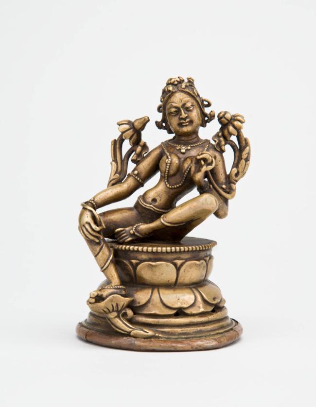 Green Tara; Tibet; ca. 18th century; gilt copper alloy with traces of pigment; Rubin Museum of …