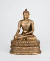 Medicine Buddha (Bhaishajyia guru, Menla); Mongolia; 18th century; copper alloy; Rubin Museum o…