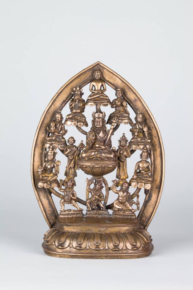 Padmasambhava with his Eight Manifestations, Hayagriva, flanked by Yeshe Tsogyel, and Shantarak…