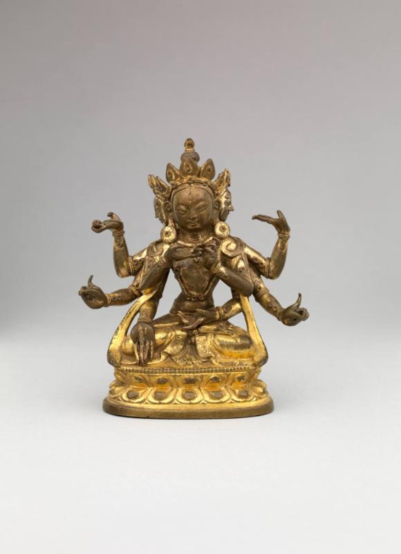 Ushnishavijaya; Tibet; 17th century; gilt copper alloy; Rubin Museum of Art, gift of Ralph Redf…