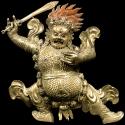 Protector Begtse Chen; Mongolia; late 18th-early 19th century; gilt copper alloy with pigments;…
