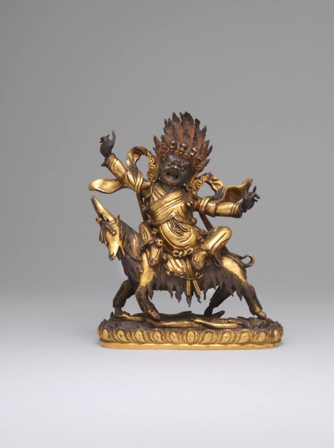 Damchen Garwai Nakpo; China; Qing dynasty (1644-1911), ca. 18th century; gilt brass; Rubin Muse…