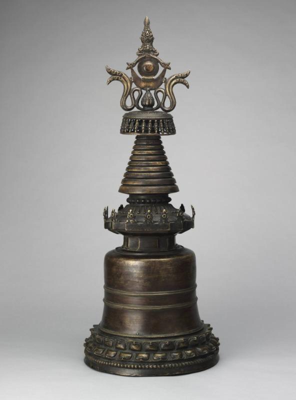 Reliquary, Stupa; Tibet; 14th century; copper alloy; Rubin Museum of Art; C2003.12.2 (HAR 65213…