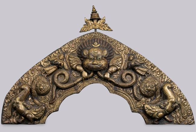 Upper Section of a Torana; Nepal; dated by inscription 1810; copper alloy; Rubin Museum of Art;…