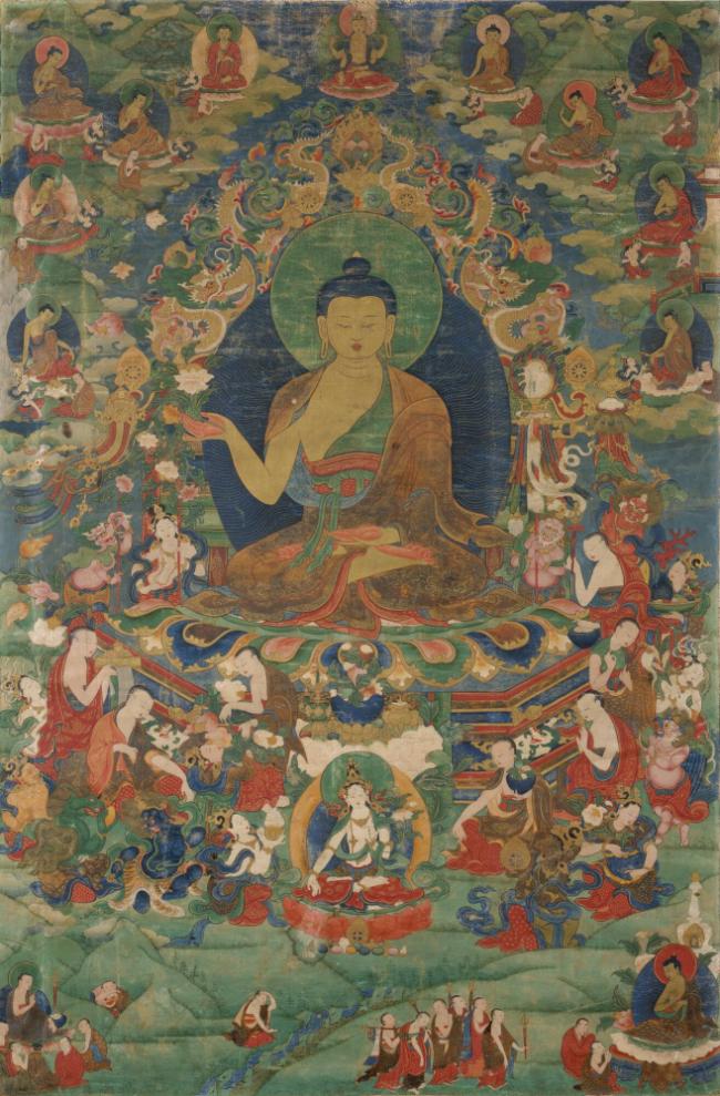 Buddha Shakyamuni; Tsang Province, Central Tibet; 18th century; pigment on cloth; Rubin Museum …