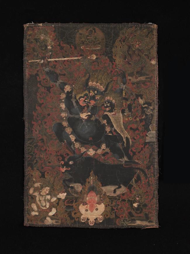 Yama Dharmaraja; Tibet; 18th century; pigments on cloth; Rubin Museum of Art; gift of Shelley a…