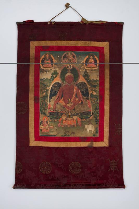 Tangtong Gyelpo (1361-1485 or 1385-1446/58); Tibet; 19th century; ground mineral pigment on cot…