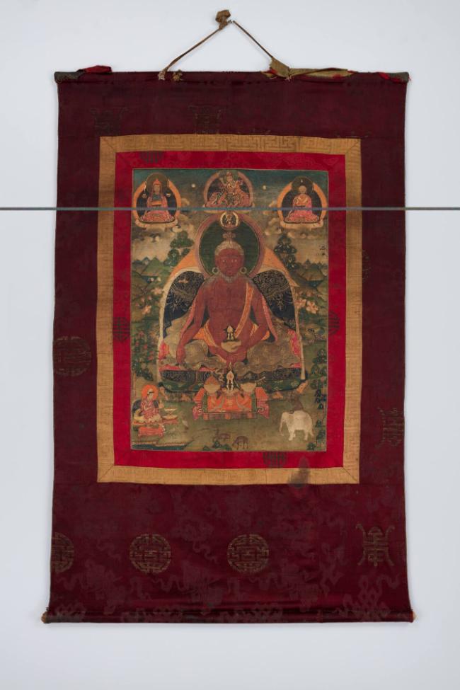 Tangtong Gyelpo (1361-1485 or 1385-1446/58); Tibet; 19th century; ground mineral pigment on cot…