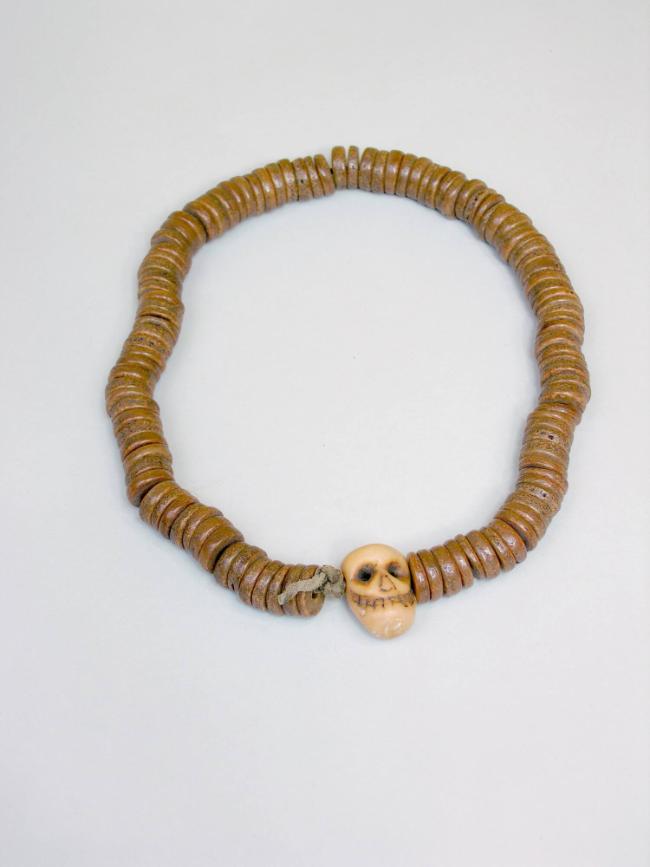 Human Cranium Prayer Beads; Tibet; 18th or 19th century; cranium and stone; Rubin Museum of Art…