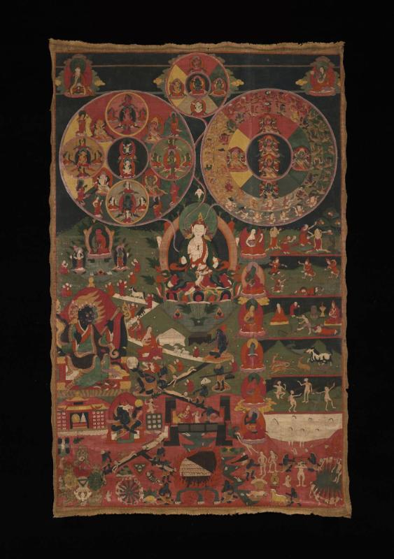 Peaceful and Wrathful Deities of the Bardo; Tibet; 18th-19th century; pigments on cloth; Rubin …