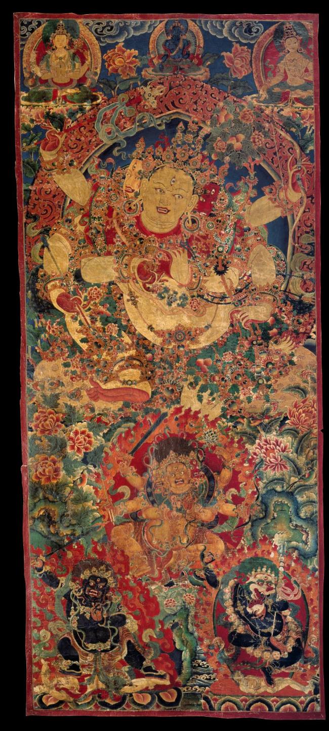 Parnashvari, Goddess of Natural Healing; central Tibet; 19th century; pigments on cloth; Rubin …