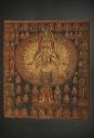 Eleven-Headed Thousand-Armed Avalokiteshvara; Tibet; 14th-15th century; pigments on cloth; Rubi…