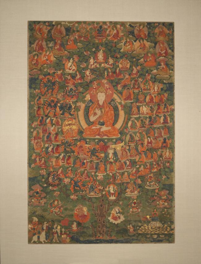 Geluk Refuge Field with Tsongkhapa; central Tibet; ca. late 18th-early 19th century; pigments o…