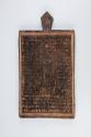 Woodblock for printing prayer flag; Himalayan region; ca. 19th–early 20th century; pigments on …