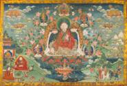 Portrait of Tibetan Medical Master Yutok Yonten Gonpo (1126–1202); Tibet; 19th century; pigment…