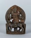 Attendant figure to Vaishravana; Tibet; 16th century; black stone with pigments; Rubin Museum o…