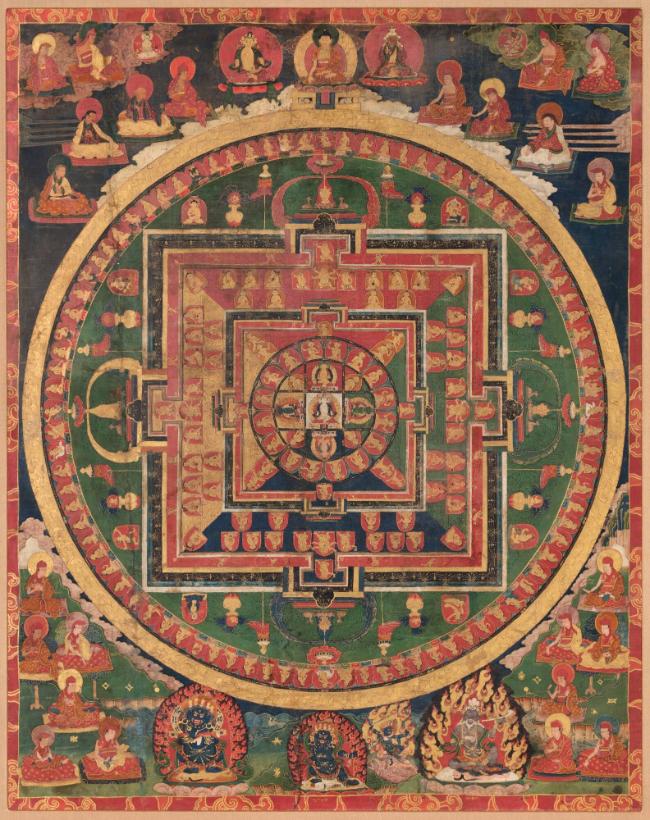 Sarvavid Vairochana Mandala; Tibet; 17th century; pigments on cloth; Rubin Museum of Art, gift …