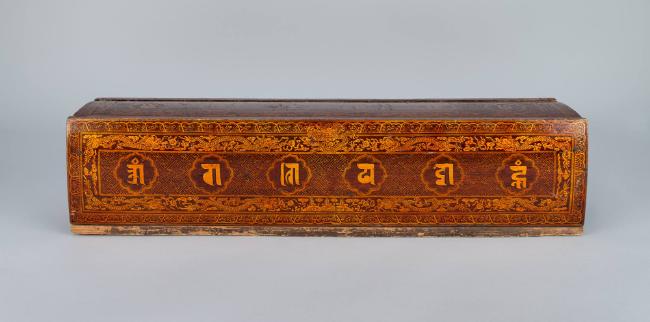 Book Case; Central Tibet; 19th century; wood, lacquer, gold pigment; Rubin Museum of Art, gift …