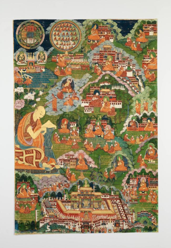 Life Story of Tsongkapa (1357-1419); Tibet; 18th century; pigments on cloth; Rubin Museum of Ar…