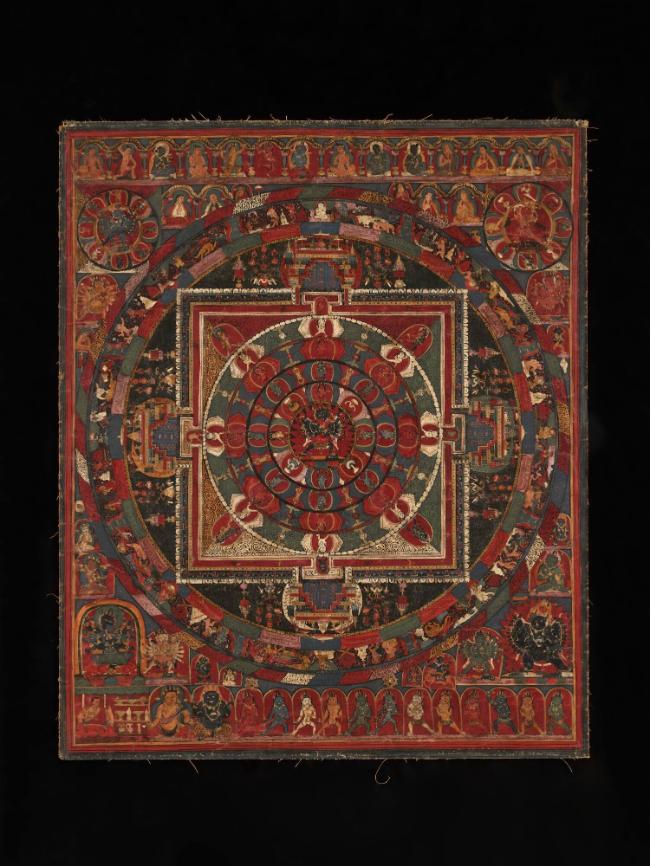 Mandala of Chakrasamvara; Tibet; 14th-15th century; pigments on cloth; Rubin Museum of Art, gif…