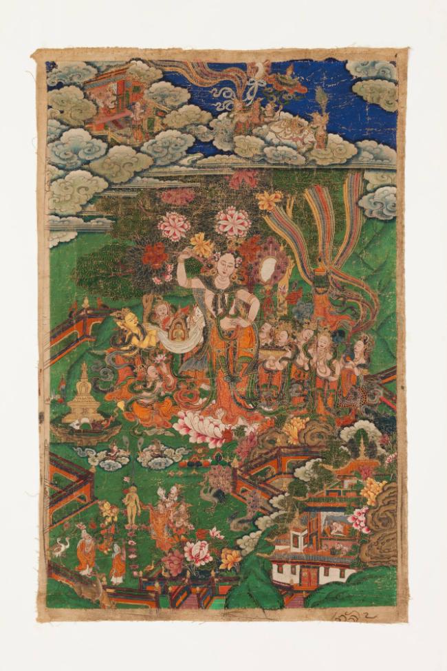 Birth of the Buddha, from a set of the Twelve Deeds of the Buddha, after a carved woodblock com…