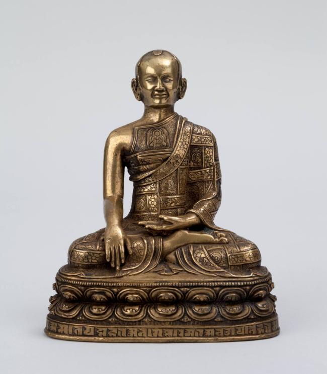 Unidentified Lama (Teacher); Tibet; 15th or 16th century; gilt copper alloy; Rubin Museum of Ar…
