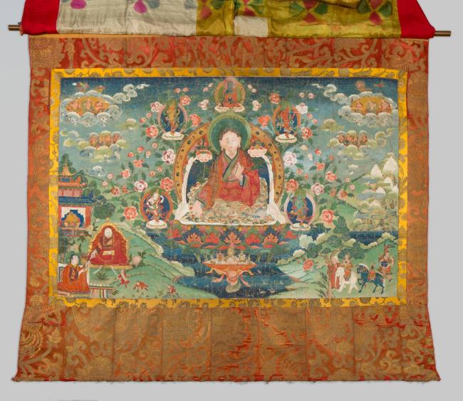 Portrait of Tibetan Medical Master Yutok Yonten Gonpo (1126–1202); Tibet; 19th century; pigment…