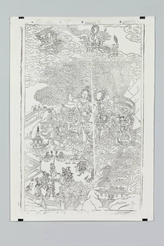 Buddha's Birth, from a set of the Twelve Deeds of the Buddha; print from a woodblock; original …