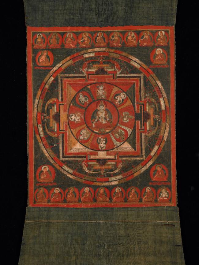 Mandala of Akshobhya; western Tibet; 16th century, ground mineral pigment on cotton; Rubin Muse…