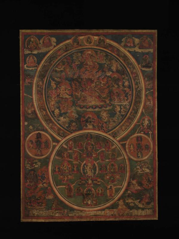 Peaceful and Wrathful Deities of the Bardo; Tibet; 18th century; pigments on cloth; Rubin Museu…